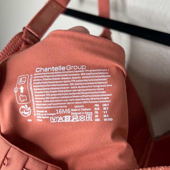 Chantelle Womens Norah Chic Comfort Flex Peach T-Shirt Bra 38F 16m6 - Picture 8 of 9